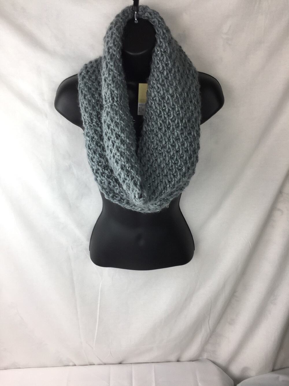 Limited Edition Knit Scarf Shawl Wrap Gray 15”X 15” NWT